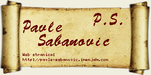 Pavle Šabanović vizit kartica